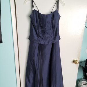 Midnight blue formal 2-piece gown, size 8